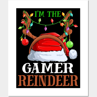 Im The Gamer Reindeer Christmas Funny Pajamas Funny Christmas Gift Posters and Art